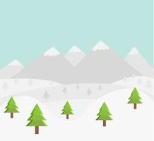 platt design vektor vinter i skogen