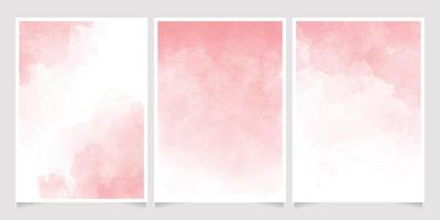 rosa akvarell våttvätt stänk 5x7 bröllopsinbjudan eller födelsedag gratulationskort bakgrund mallsamling vektor
