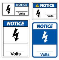 Beachten Sie das Volt-Symbol auf weißem Hintergrund vektor