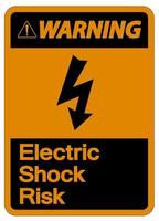 varning elektrisk stöt risk symbol tecken på vit bakgrund vektor