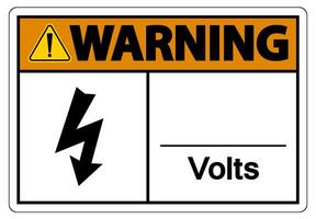 Volt-Warnsymbol auf weißem Hintergrund vektor