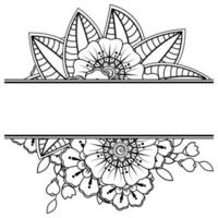 Speichern Sie das Datum mit Mehndi-Blume. Dekoration im ethnischen orientalischen, Gekritzelverzierung. vektor