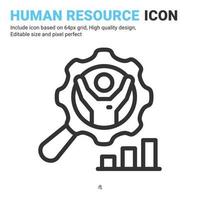 Human Ressource Symbol Vektor mit Umriss-Stil auf weißem Hintergrund. Vektor-Illustration Mitarbeiter Zeichen Symbol Symbol Konzept für Unternehmen, Finanzen, Industrie, Unternehmen, Web, Apps und Projekt