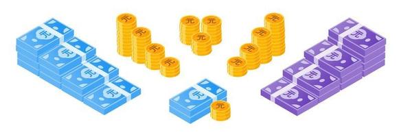 neues Taiwan-Dollar-Geld- und Münzpaket-Set vektor