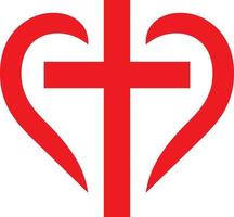 Kreuz und Herz in Rot vektor