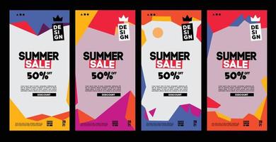 Sommerhintergrundverkauf Vektordesignsammlung von Sommerplakathintergründen für Poster, Cover, Geschichten und Drucke. vektor
