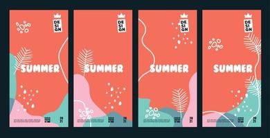 naturlig sommar baground vektor design samling av sommar affisch bakgrunder för affischer, omslag