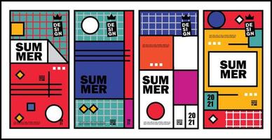 Sommer-Baground-Vektor-Poster-Sammlung von Sommer-Poster-Hintergründen für Poster, Cover, Geschichten und Drucke. vektor