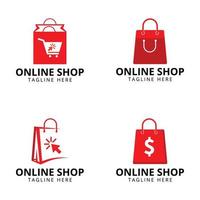 Designvorlage für das Online-Shop-Logo. Shopping-Logo vektor