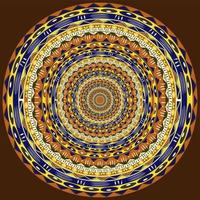 Afrikanischer Mandala-Druckstoff, Stammes-ethnisches Ornament Adinkra-Symbolmuster. handgemachte geometrische Elemente entwerfen Ornament, farbenfroher Afro-Textilmode-Stil. Wandteppich, Teppich-Batik-Hintergrund vektor