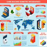 Spel Amusement Machines Isometric Infographics Banner vektor