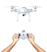 Obemannad drone med fjärrkontrollen vektor