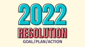 2022 nyårsupplösning banner i retrostil vektor