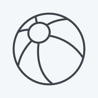 ikon boll - linje stil - enkel illustration vektor