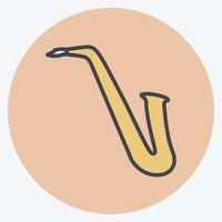Icon-Saxophon - Color Mate-Stil - einfache Illustration, gut für Drucke, Ankündigungen usw vektor