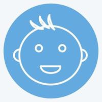 Symbol lächelndes Baby - blaue Augen-Stil - einfache Illustration vektor