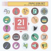 Icon Set Musik - Color Mate Style - einfache Illustration, gut für Drucke, Ankündigungen usw vektor