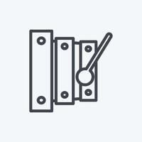 ikon xylofon - linjestil - enkel illustration, bra för utskrifter, meddelanden, etc vektor