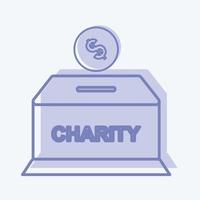 Symbol Charity Box - zweifarbiger Stil - einfache Illustration vektor