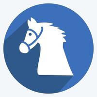ikon häst - lång skugga stil - enkel illustration, bra för utskrifter, meddelanden, etc vektor