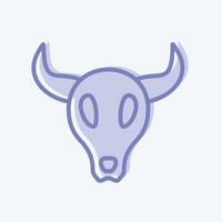 ikon tjurhorn - tvåfärgad stil - enkel illustration, bra för utskrifter, meddelanden, etc vektor
