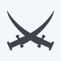 ikon två svärd - glyf stil - enkel illustration vektor