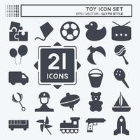 Icon Set Spielzeug - Glyphenstil - einfache Illustration vektor
