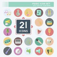 Icon Set Musik - flacher Stil - einfache Illustration, gut für Drucke, Ankündigungen usw vektor