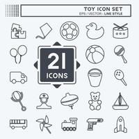 Icon Set Spielzeug - Linienstil - einfache Illustration vektor
