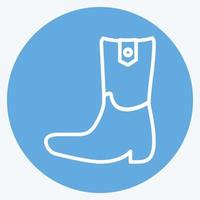 icon cowboy boot - blå ögon stil - enkel illustration, bra för utskrifter, meddelanden, etc vektor