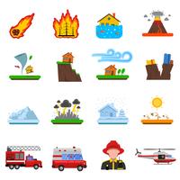 Natural Disaster Flat Icon Collection vektor