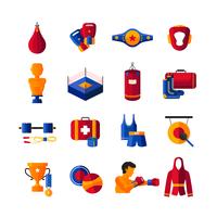 Boxing Flat Icon Collection vektor