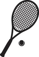 tennisracket och bollsiluett vektor