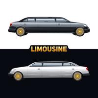 Limousine Auto zwei Banner eingestellt vektor