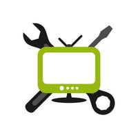 Abbildung Vektorgrafik von Reparatur-TV-Logo. perfekt für Technologieunternehmen vektor