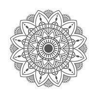 Mandala auf weißem Hintergrund für Malbuch vektor