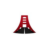 Illustration Vektorgrafik des Logos der roten Brücke. perfekt für Immobilienunternehmen vektor