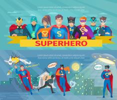 Superhero Team Banners Set vektor