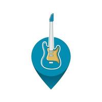 Illustration Vektorgrafik des Gitarren-Shop-Logos. perfekt für Musikfirmen zu verwenden vektor