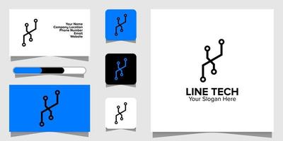 Illustration Vektorgrafik des Line-Tech-Logos. perfekt für Technologieunternehmen zu verwenden vektor