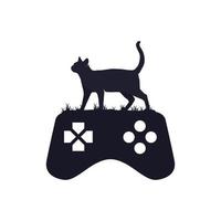 Illustrationsvektorgrafik des Gaming-Katzenlogos. perfekt für Technologieunternehmen zu verwenden vektor