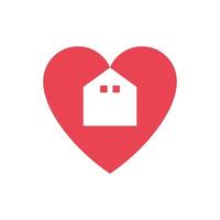 illustration vektorgrafik av kärlek hus logotyp vektor