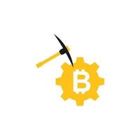 Illustration Vektorgrafik des Bitcoin-Mining-Logos. perfekt für Bergbauunternehmen vektor