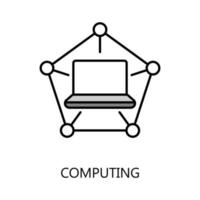 Computersymbol. Trendiges flaches Vektor-Computing-Symbol auf weißem Hintergrund, Vektorillustration kann für Web und Mobile verwendet werden vektor