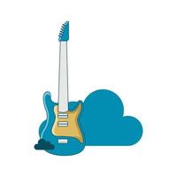 Illustration Vektorgrafik des Cloud-Gitarren-Logos. perfekt für Musikunternehmen zu verwenden vektor