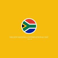 Nelson Mandela International Day Logo. südafrikanische flagge vektor