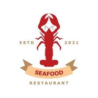 illustration vektorgrafik av hummer skaldjur restaurang logotyp. perfekt att använda för matföretag vektor
