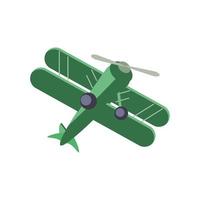 grön retro biplan vektor