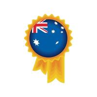 australiens flagga i rosett vektor