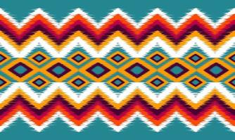 geometrisches ethnisches orientalisches Ikat-Muster traditionelles Design für Hintergrund, Teppich, Tapete, Kleidung, Verpackung, Batik, Stoff, Vektorillustration. Stickereiart. vektor